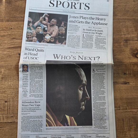 Los Angeles Times Other - Vtg 2003 Kobe Bryant Los Angeles Lakers Los Angeles Times Newspaper